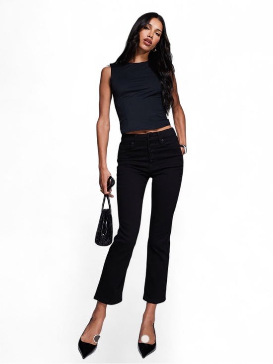 Good American Pants - NWT Good American Good Legs Straight Jeans Black XS High Rise Stretch Denim